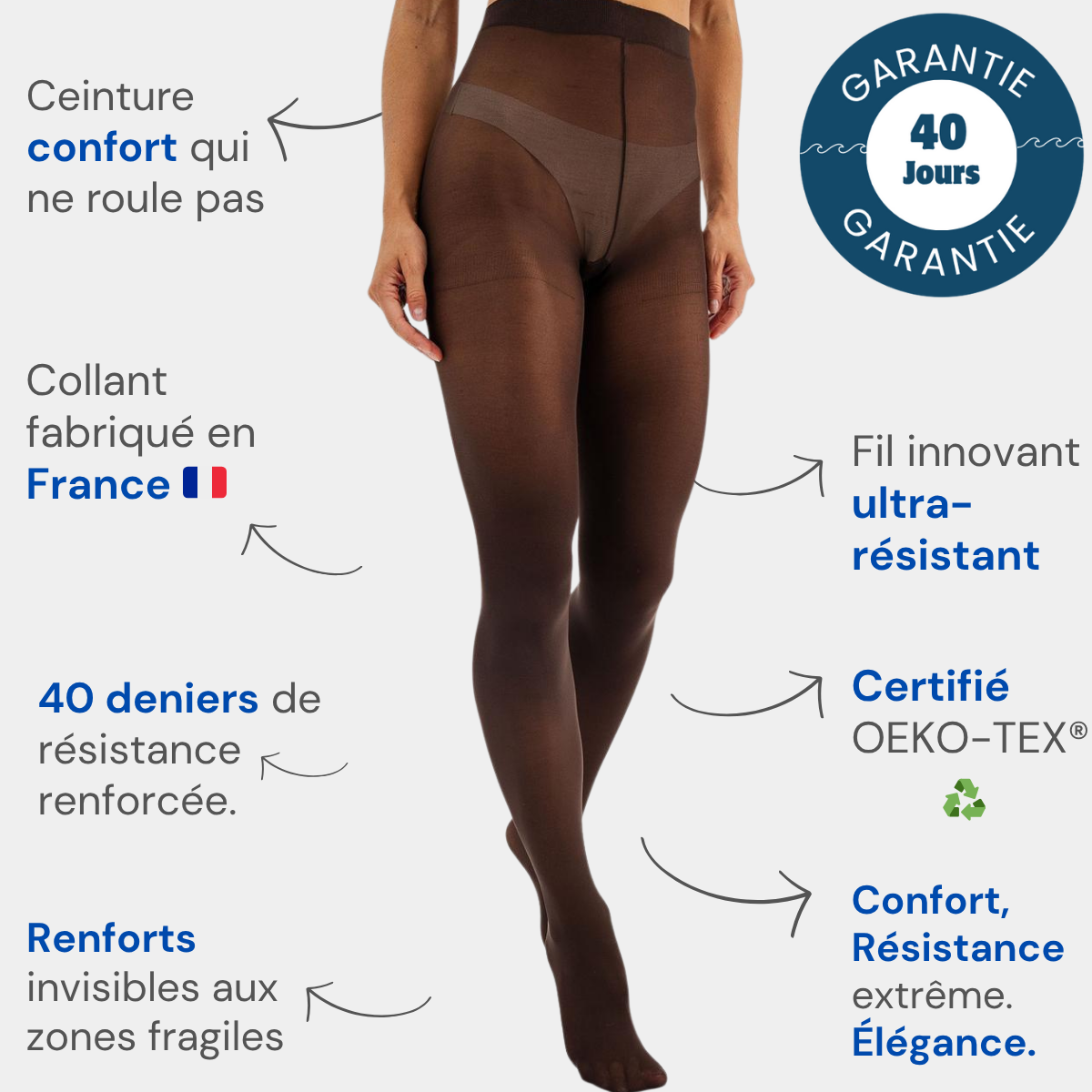 PACK SABLE : (40 DENIERS MARRON +60 DENIERS MARRON)