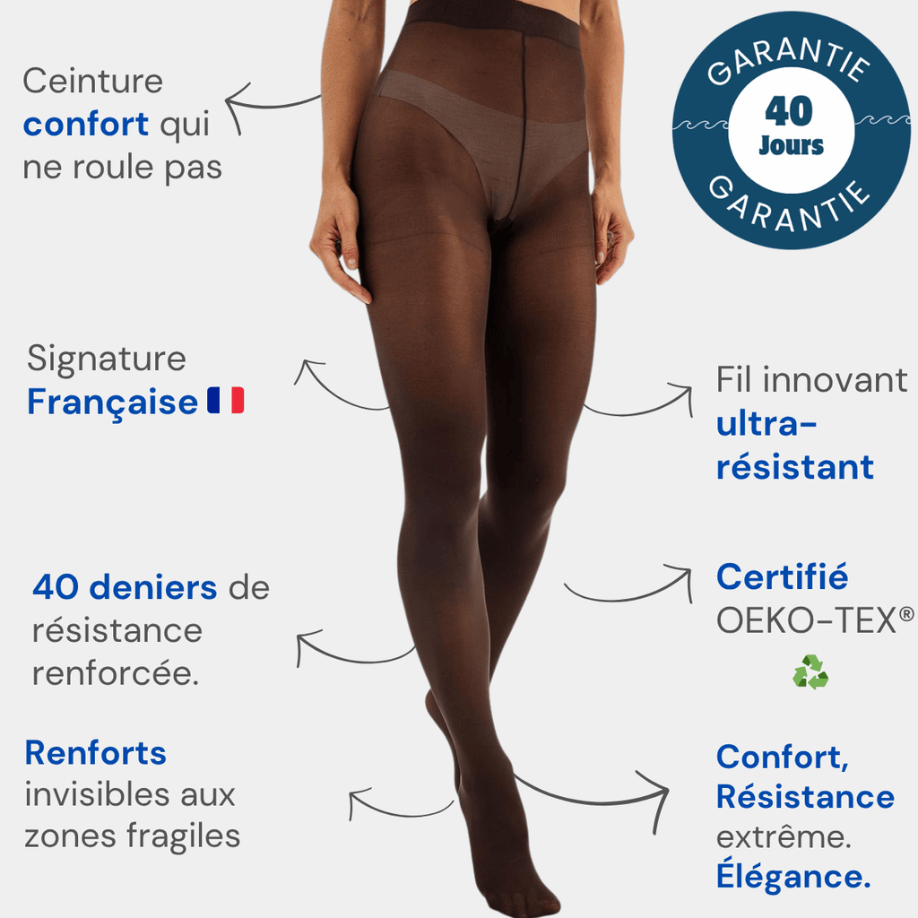 PACK SABLE : (40 DENIERS MARRON +60 DENIERS MARRON)