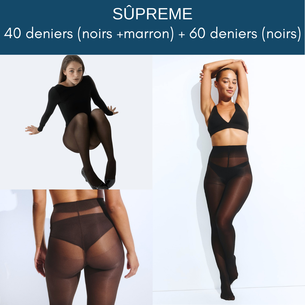 PACK SUPRÊME : DUO 40 DENIERS ( NOIR+MARRON) + 60 DENIERS (NOIR)