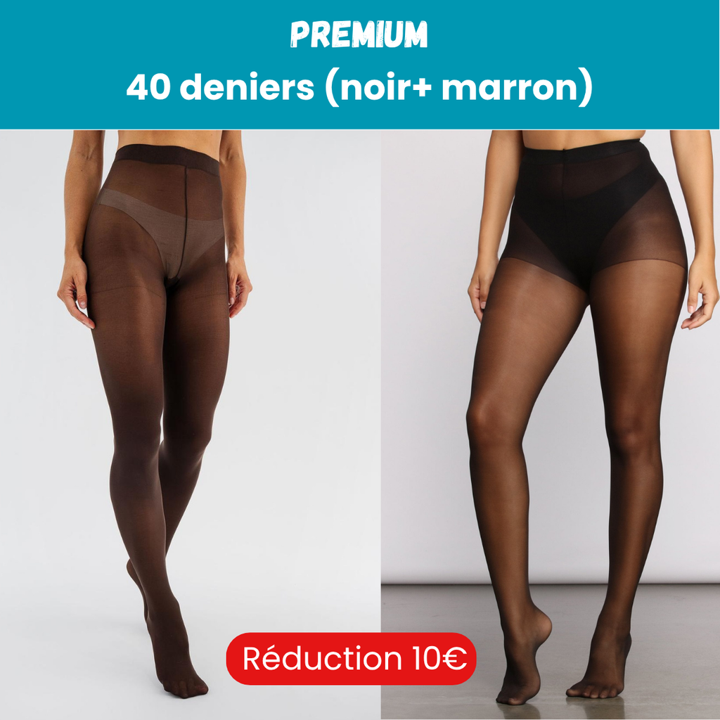 PACK PREMIUM : DUO 40 DENIERS (NOIR + Marron)